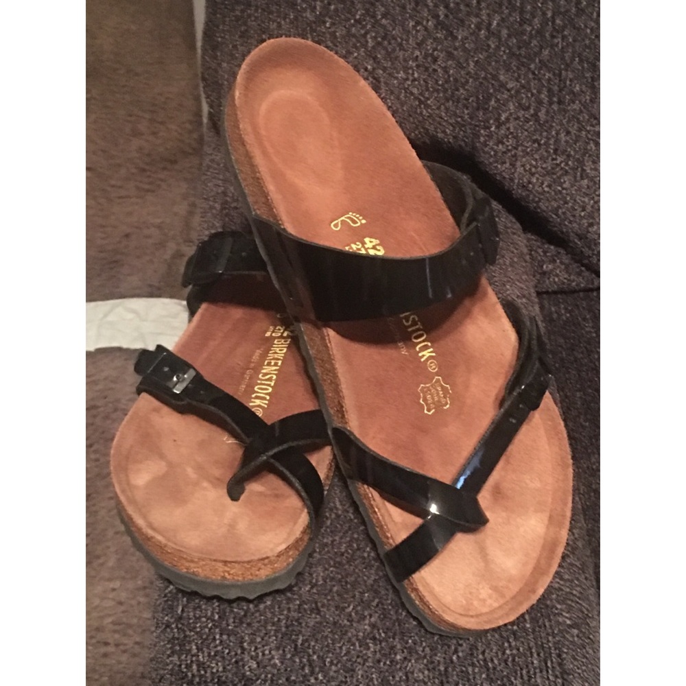 Black Patent Birkenstock Sandals